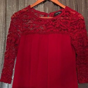 Love Reign Beautiful Red Lace Dress size Small